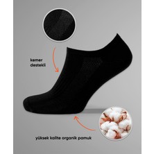 Sonnors Kadın ve Erkek 6 Lı Spor Ayakkabı Çorabı Sneaker Siyah Beyaz Organik Pamuklu Patik Çorap