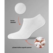 Sonnors Kadın ve Erkek 6 Lı Spor Ayakkabı Çorabı Sneaker Siyah Beyaz Organik Pamuklu Patik Çorap