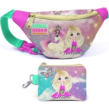 Coral High Su Yeşili Unicorn Bel Çantası ve Bozuk Para Çantası Seti - Kız Çocuk