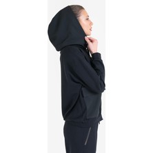 Lescon Siyah Kadın Fermuarlı Kapüşonlu Sweatshirt 23N-2101