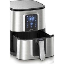 Goldmaster Vena 7 Litre Inox Geniş Hazneli Xxl Dokunmatik 8 Ön Ayarlı Airfryer Sıcak Hava Fritözü GM8404