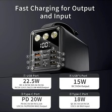 Dexmon 60.000 Mah Powerbank Yüksek Kapasiteli 22.5W USB ve 20W Pd Hızlı Şarj Kamp Fenerli Taşıma Askılı