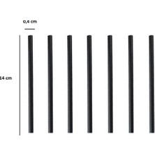 Yusuf Dirik YD Party Supplies Siyah Ince Kokteyl Pipeti Kıl Pipet 300 Adet 14 cm 4 mm