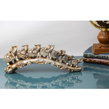 Elifeshop Lüks Işlemeli Şans Getiren 7’li Fil Heykeli Biblo Hediyelik Dekoratif Ürün Konsol Vitrin Masa Süsü 1