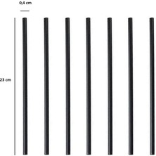 Yusuf Dirik YD Party Supplies Siyah Ince Kokteyl Pipeti Kıl Pipet Takribi 300 Adet 23 cm 4 mm