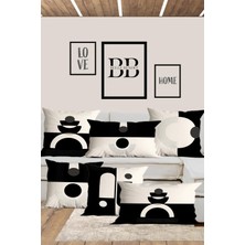 Belle Benoit  6'lı Çift Tarafı 3D Dijital Baskılı Dikdörtgen 30X50 ve 43X43 Kare Kırlent Kılıfı Seti
