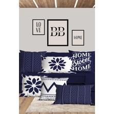Belle Benoit  6'lı Çift Tarafı 3D Dijital Baskılı Dikdörtgen 30X50 ve 43X43 Kare Kırlent Kılıfı Seti
