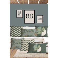 Belle Benoit  6'lı Çift Tarafı 3D Dijital Baskılı Dikdörtgen 30X50 ve 43X43 Kare Kırlent Kılıfı Seti