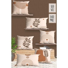 Belle Benoit  6'lı Çift Tarafı 3D Dijital Baskılı Dikdörtgen 30X50 ve 43X43 Kare Kırlent Kılıfı Seti