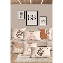 Belle Benoit  6'lı Çift Tarafı 3D Dijital Baskılı Dikdörtgen 30X50 ve 43X43 Kare Kırlent Kılıfı Seti