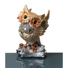 Elifeshop Lüks Işlemeli Şans Getiren Baykuş Heykeli Biblo Hediyelik Dekoratif Ürün Konsol Vitrin Masa Süsü 3