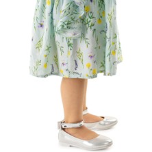 Kiko Kids Ankle Vakko Cırtlı Kız Çocuk Fiyonklu Babet Ayakkabı Bilekten Bağlamalı