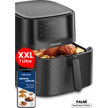 Goldmaster Palmi Sıcak Tutma Özellikli 7 Litre Geniş Xxl Dokunmatik 10 Ön Ayarlı Airfryer Sıcak Hava Fritözü