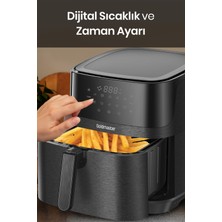 Goldmaster Palmi Sıcak Tutma Özellikli 7 Litre Geniş Xxl Dokunmatik 10 Ön Ayarlı Airfryer Sıcak Hava Fritözü