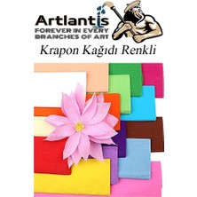 Artlantis Krapon Kağıdı 10 Renk 50X200 cm 1 Paket Grapon Kağıdı Karışık Renkli 10'lu Okul Sınıf Kreş