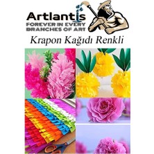 Artlantis Krapon Kağıdı 10 Renk 50X200 cm 1 Paket Grapon Kağıdı Karışık Renkli 10'lu Okul Sınıf Kreş