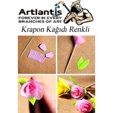 Artlantis Krapon Kağıdı 10 Renk 50X200 cm 1 Paket Grapon Kağıdı Karışık Renkli 10'lu Okul Sınıf Kreş