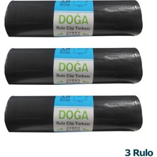 Ecoplast Doğa Jumbo Boy Siyah Çöp Torbası Poşeti  300 gr  90 Litre  80 x 110 cm  10 Adetlik 3 Rulo