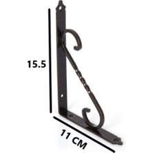 Flore 4 Adet Renk Seçenekli Siyah 15.5X11 Ferforje Raf Altı Metal L Ayak