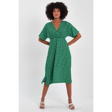 Alexander Gardi Kruvaze Yaka Yanı Yırtmaçlı Elbise (B23-00132)