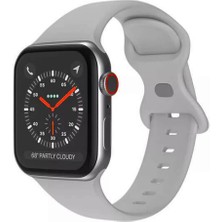 Wozlo Apple Watch 1, 2, 3, 4, 5, 6, 7, 8, Se Silikon Kordon Kayış - M-L Beden 42/44/45MM - Gri