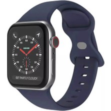 Wozlo Apple Watch 1, 2, 3, 4, 5, 6, 7, 8, Se Silikon Kordon Kayış - M-L Beden 42/44/45MM - Lacivert