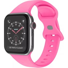 Wozlo Apple Watch 1, 2, 3, 4, 5, 6, 7, 8, Se Silikon Kordon Kayış - M-L Beden 42/44/45MM - Pembe