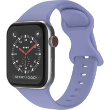 Wozlo Apple Watch 1, 2, 3, 4, 5, 6, 7, 8, Se Silikon Kordon Kayış - M-L Beden 42/44/45MM - Leylak