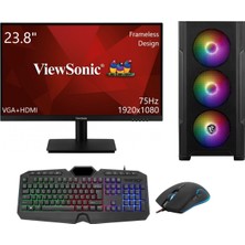 Go Gamer GO66DS Intel Core i3 10100F 8GB 128GB SSD GTX1050Ti Windows 10 Pro 23.8" Masaüstü Bilgisayar