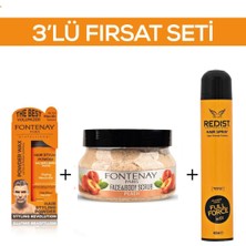 Fontenay Pudra Toz Wax Turuncu 20 gr + Face And Body Scrub Şeftali 350 ml + Saç Spreyi 2 400 ml 3'lü Set