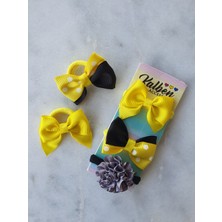 Kalben Accessories 5 Adet Fiyonk Tasarım Lastikli Çocuk Saç Tokası, Çocuk Toka, Saç Tokası, Kız Çocuk Toka Seti