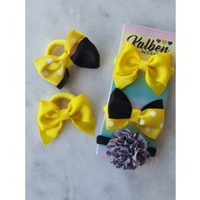 Kalben Accessories 5 Adet Fiyonk Tasarım Lastikli Çocuk Saç Tokası, Çocuk Toka, Saç Tokası, Kız Çocuk Toka Seti