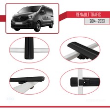 AccessoryPart Renault Trafic 2014 ve Sonrası ile Uyumlu Basıc Model Ara Atkı Tavan Barı Siyah 4 Adet