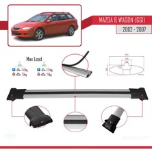 AccessoryPart Mazda 6 (Gg1) 2002-2007 Arası ile Uyumlu Fly Model Ara Atkı Tavan Barı Gri