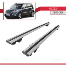 Kia Soul 2008-2014 Arası ile Uyumlu Hook Model Anahtar Kilitli Ara Atkı Tavan Barı Gri