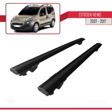 Citroen Nemo 2007-2017 Arası ile Uyumlu Hook Model Anahtar Kilitli Ara Atkı Tavan Barı Siyah