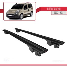 Citroen Nemo 2007-2017 Arası ile Uyumlu Hook Model Anahtar Kilitli Ara Atkı Tavan Barı Siyah