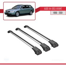 Audi A4 Avant (B5) 1996-2001 Arası ile Uyumlu Ace-1 Ara Atkı Tavan Barı Gri 3 Adet Bar