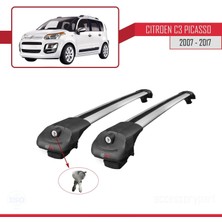 Citroen C3 Picasso 2007 - 2017 Arası ile Uyumlu Ace-1 Ara Atkı Tavan Barı Gri