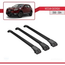 AccessoryPart Nissan Qashqai 2010-2014 Arası ile Uyumlu Ace-1 Ara Atkı Tavan Barı Siyah 3 Adet Bar