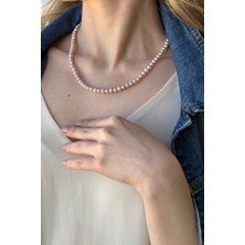 Birinci1926 925 Gümüş Kadın Sıralı Kültür Incisi Kolye 6 mm