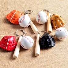 Roichill Gerçekçi Beyzbol Tasarımlı Şık Anahtarlık Kolye Çanta Süsü Baseball Keychain