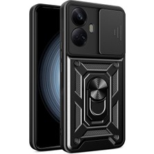 Fibaks Tecno Camon 19 Neo Kılıf Kamera Korumalı Sürgülü Yüzüklü Armor Military Tank Koruyucu Kapak