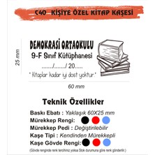 Kaşem Kitap Kurtlarına ve Kişiye Özel Kitap Mühürü Kitap Kaşesi C40