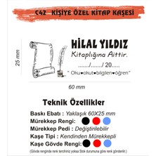 Kaşem Kitap Kurtlarına ve Kişiye Özel Kitap Mühürü Kitap Kaşesi C42
