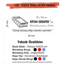 Kaşem Kitap Kurtlarına ve Kişiye Özel Kitap Mühürü Kitap Kaşesi C39