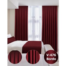 YS Perde Tasarım Lüx Saten Blackout Karartma Fon Perde 1/2,5 Normal Pile - Bordo