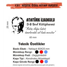 Kaşem Atatürk Temalı Kişiye Özel Kitap Mühürü Kitap Kaşesi C51