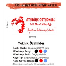 Kaşem Atatürk Temalı Kişiye Özel Kitap Mühürü Kitap Kaşesi C53
