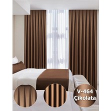 YS Perde Tasarım Lüx Saten Blackout Karartma Fon Perde 1/2,5 Normal Pile - Çikolata